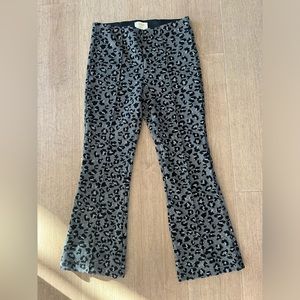 Maeve Pull On crop flare pant, xs petite, leopard print